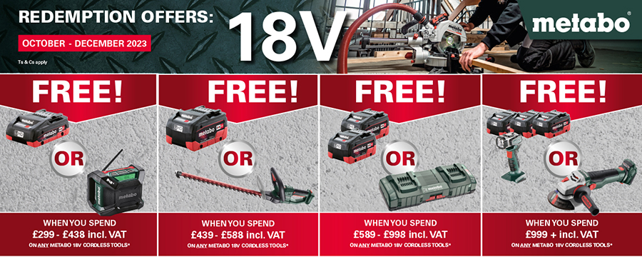 Metabo 18V Redemption Offers Oct-Dec