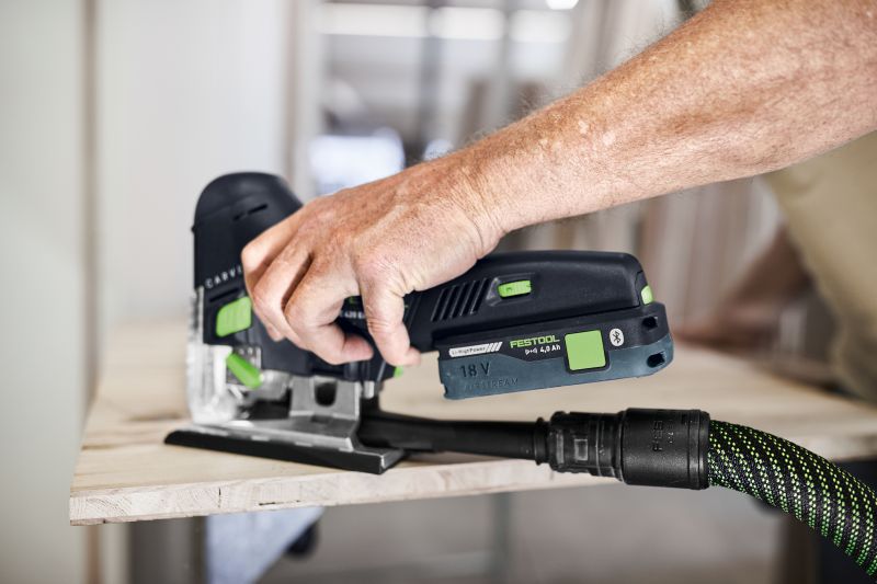 Festool 576526 PSC420 HPC4 0 EBI PlusGB 18V Carvex Jigsaw 1 x 4.0Ah ASi Battery TCL 6 Rapid Charger SYS3 M 187 Case at D M Tools