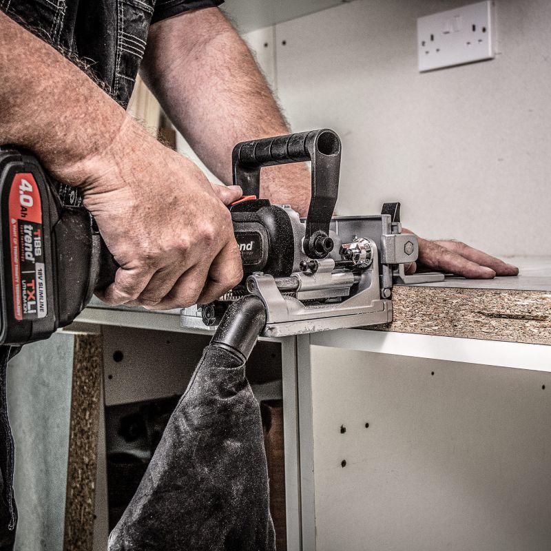 Trend T18S BJKB 18V Biscuit Jointer With Box at D M Tools
