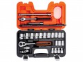 Bahco S240 Socket Set of 24 Metric 1/2in Drive £49.99
Bahco S240 Socket Set Of 24 Metric 1/2in Drive
The 24 Piece Bahco 1/2in Square Drive Metric Socket Set Featuring Dynamic Drive Profiles. The Sockets Are Made From Chrome Vanadium With A Chrom