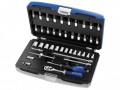 Britool 1/4inch Drive Socket Set And Accessory Set (42 Piece) £75.18 The Britool Brie030702b 42 Piece 1/4 Inch Socket And Accessory Set Includes The Following:1/4 Inch Hex Sockets: 4 - 4.5 - 5 - 5.5 - 6 - 7 - 8 - 9 - 10 - 11 - 12 - 13 - 14mm.1/4 Inch Pozidriv® Scre