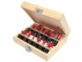 Faithfull 12piece 1/4inch Shank TC Router Bit Set In Aly Case £29.99 The Faithfull 12 Piece Router Bit Set With 1/4in Shank. Tungsten Carbide Tips Ensure Long Life And The Storage Case Provides A Safe Place To Store The Bits When They Are Not Being Used. Different Cutt