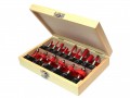 Faithfull 15piece 1/2inch Shank TC Router Bit Set In Aly Case £39.99 The Faithfull 15 Piece Router Bit Set With 1/2in Shank. Tungsten Carbide Tips Ensure Long Life And The Storage Case Provides A Safe Place To Store The Bits When They Are Not Being Used. Different Cutt