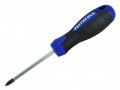 Faithfull Pozidriv Soft Grip Screwdriver 1Pz x 75mm £1.99 Faithfull Pozidriv Tip Screwdrivers With A High Quality, Correctly Hardened And Tempered Chrome Vanadium Steel Blade. It Black Phosphate Tip Provide A Long Working Life And Are Magnetised For Screw Re