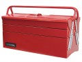 Faithfull Metal Cantilever Tool Box 17in 5 Tray £41.99 This Rigidly Constructed 5-tray Toolbox Has The Advantage Of Displaying Their Contents When Open, While Being Extremely Compact When In The Closed Position. A Tubular Steel Carry Handle Opens And Clos