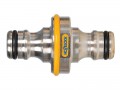 Hozelock 2044 Pro Metal Double Male Connector £7.95 Pro-metal Double Ended Male Connector Allowing Two Lengths Of Hose Equipped With Female Connectors To Be Joined. Made From Nickel Plated Brass Which Ensures A Strong And Durable Connection. Scratch An