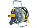 Hozelock 2431 Assembled Reel + 25 Metre Hose + Fittings £48.99 The Hozelock 2431 45m Hose Reel Has A Small Internal Drum Diameter And An Extra-long Winding Handle, Rewinding Is Easy. The Small And Compact Design, Solid Axis And Robust Towing Handle Enables The Ho