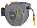 Hozelock 2490 Auto Reel Retractable Hose System 20m + 2673 Spray Gun £110.83 The Hozelock Autoreel Has A Re-wind Mechanism, Combined With An Internal Spring, Means That The Hose Is Re-wound Onto The Drum With The Minimum Of Effort. The User Only Has To Walk The Hose Back To Th
