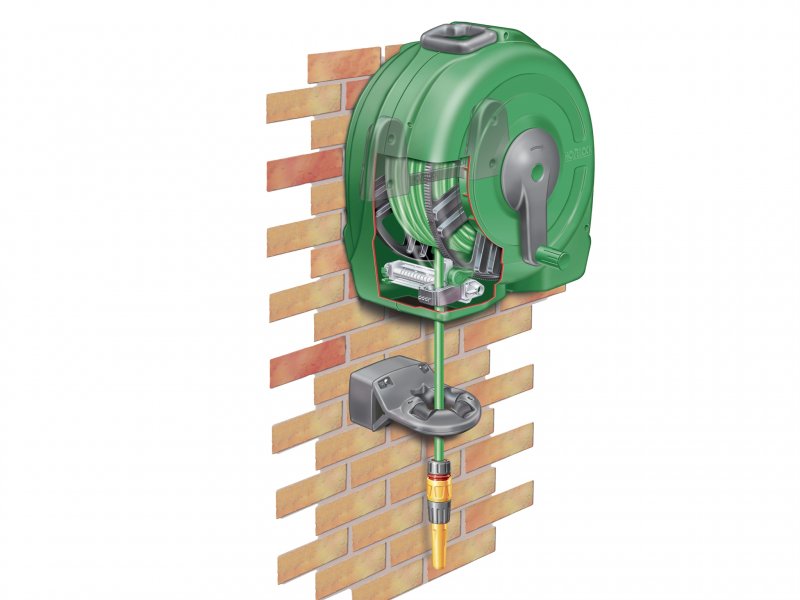 Hozelock 2496 Fast Reel Hose System Wall Mounted 40m, at D&M Tools