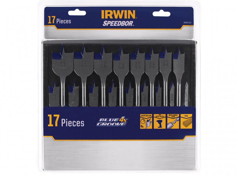 IRWIN® Blue Groove 4X Flat Bit Set, 17 Piece, at D&M Tools
