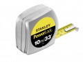Stanley Powerlock Rule 10m/33ft        0 33 443 £17.99 Stanley Powerlock Rule 10m/33ft        0 33 443


	Spring Return 1in Wide, Durable, Chrome Plated Plastic Case.
	Unique Mylar Coating Protects Three Colour Blade Graphics For U