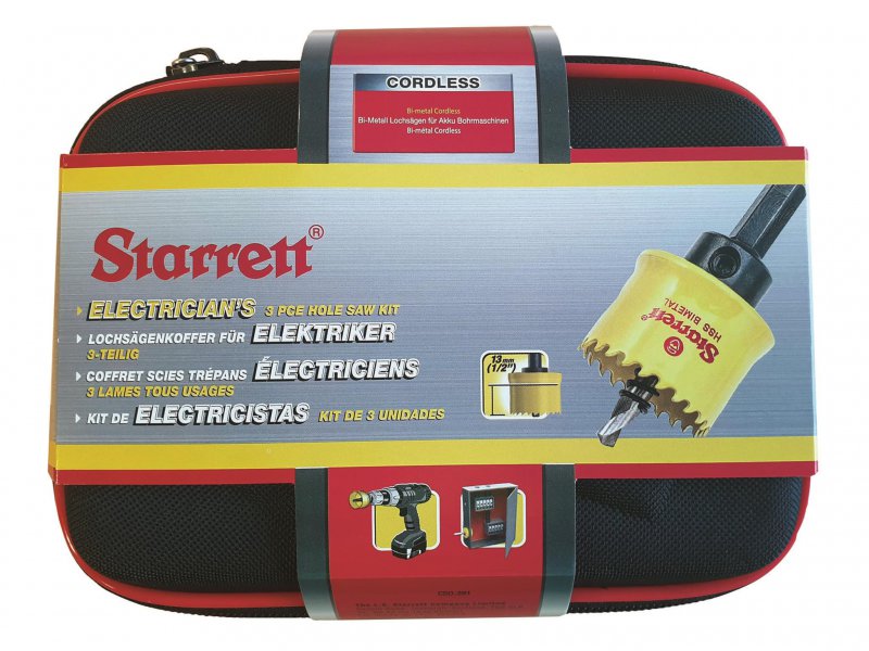 Starrett Cordless Smooth Cut Bi-Metal Holesaw Kit, 3 Piece, at D&M Tools