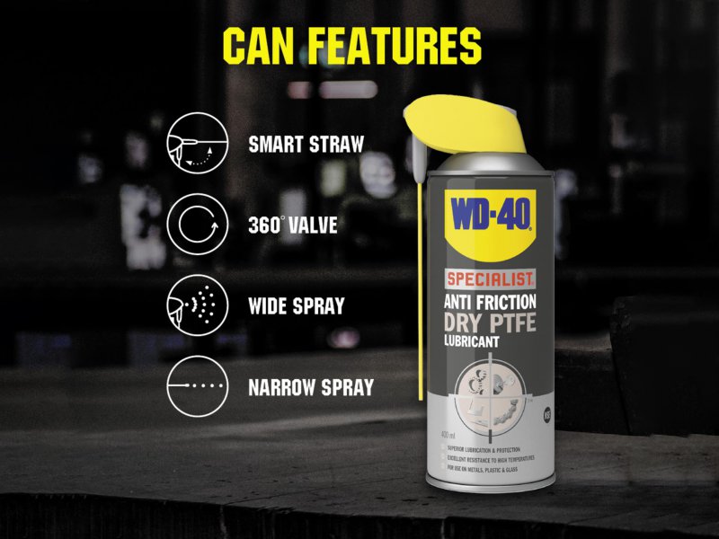 WD40 WD40 Specialist Dry PTFE Aerosol 400ml, at D&M Tools