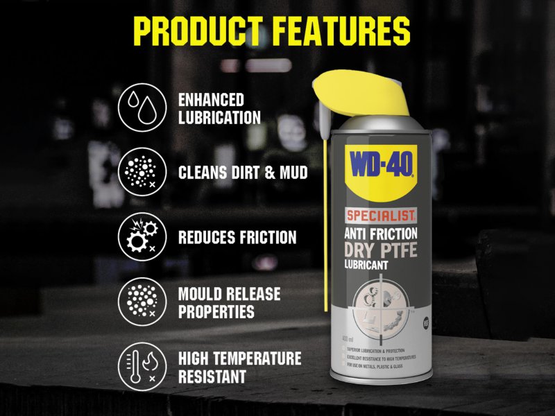 WD40 WD40 Specialist Dry PTFE Aerosol 400ml, at D&M Tools