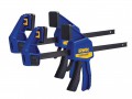 IRWIN QUICK-GRIP® Quick-Change™ Clamp 300mm (12in) (Twin Pack) £22.99 The Irwin Quick-grip® Quick-change™ Medium-duty Bar Clamps Can Be Converted From A Clamp To A Spreader In Seconds, With A Clamping Hold Load Of 136kg. The Lockable Swivel Jaw Enables Uneven 
