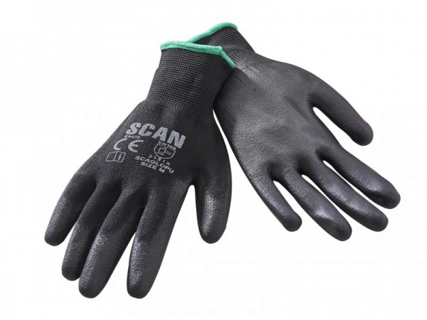 Scan Black PU Gloves (10 Pairs)