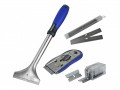 Faithfull Long Handled & Razor Blade Scrapers with Blades £9.99 The Faithfull Twin Pack Of Scrapers Contains:

1 X Heavy-duty Long Handled Scraper With A 100mm Wide High-carbon Steel Blade. Ideal For Removing Paper And Vinyl Wall Coverings. The 300mm Long Handle