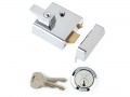 Yale Locks P1 Double Security Nightlatch Chrome Finish 60mm Backset Visi Pack £69.02 Yales High Security P1 Double Nightlatches Are Suitable For Timber External Doors And Are Ideal For Glass Panelled Doors. The Lock Is Key Operated From The Outside And Both Key And Lever Handle Opera