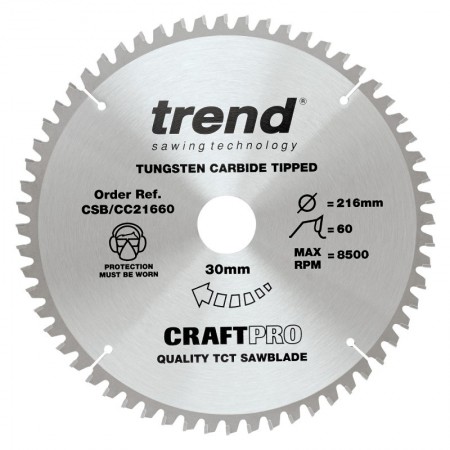 Trend CSB/CC21660 Craft Blade CC 216mm X 60t X 30mm