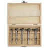 Draper Forstner Drill Bit Set 15-35mm (5 Piece) Supplied In Wooden Box £13.99 Forstner Drill Bits Create Flat-bottomed Holes, Ideal For Installing Concealed Hinges Commonly Found On Most Cabinets In The Home. They Are Able To Drill Through Softwood, Medium Hardwood, Chipboard A