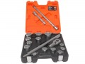 Bahco SLX17 Socket Set 17 Piece 3/4in Drive £309.99 The Bahco 3/4in Drive 17 Piece Metric Socket Set Consisting Of:  12 X 3/4in Hex Sockets: 22, 24, 30, 32, 33, 34, 36, 38, 41, 46 & 50mm.2 X 3/4in Extension Bars: 200 & 400mm.1 X 3/4in Reversibl