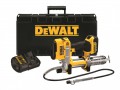 DEWALT DCGG571M1 Cordless XR Grease Gun 18V 1 x 4.0Ah Li-Ion £319.95 The Dewalt Cordless Xr Grease Gun Performs Routine Lubrication Up To Twice As Fast As A Manual Grease Gun, With 690 Bar (10,000 Psi) Of Output Pressure And A Flow Rate Of 147g Per Minute. It Delivers 