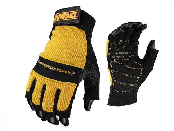 DeWALT Fingerless Synthetic Padded Leather Palm Gloves
