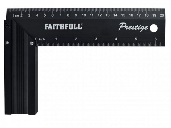Faithfull Prestige Try Square Black Aluminium 200mm