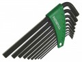 Faithfull Hex Key Set (9)  A/F   - Long Arm £11.59 This Faithfull Long Arm Hex Key Set Contains A Selection Of Professional Quality Keys Made From Fully Hardened Chrome Vanadium Steel. All Keys From 4mm Have Chamfered Edges To Prevent Damage To Blade 
