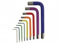 Faithfull Hex Key Coloured Arm Set of 9 £17.50 9 Piece Set Of Colour Coded L-shaped, Hex Keys. The Keys Are Manufactured From Chrome Vanadium Steel And Are Heat Treated For Strength And Durability. They Have A Satin Chrome Finish For Rust Preventi
