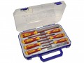 Faithfull VDE Soft Grip Screwdriver Set (Case), 8 Piece SL/PZ/PH/Tester £25.99 Faithfull Vde Screwdrivers Are Manufactured To En 60900:2004 And Individually Tested At 10,000v Before Leaving The Factory, Guaranteeing A Safe Working Limit Of Up To 1,000v To Provide The Maximum Lev