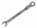 Faithfull Ratchet Combination Spanner Flex Head CV 10mm £9.99 These Faithfull Chrome Vanadium Spanners Have Flexible Ratchet Heads, Which Can Turn Through 180°, Allowing Them To Be Used In More Awkward To Reach Places At Any Angle. Each Spanner Has A 72 Fine