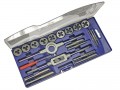 Faithfull Metric Tap & Die Set - Carbon Steel (21 Piece) £27.99 Manufactured From High Quality C45 Carbon Steel, This Faithfull Tap And Die Set Is Suitable For Cleaning And Cutting Threads In Mild Steel, Aluminium And Brass. Each Set Contains A Tap Wrench, Die Hol