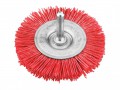 KWB Nylon Wheel Brush 100mm Coarse £8.37 Flexible Nylon Wire Wheel With 6mm Shank And Aluminium Oxide Abrasive Coating For Fine Sanding, Cleaning, Removal Of Paint And Varnish, And Welding Discolouration. Ideal For Use On Stainless Steel, Li
