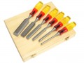 IRWIN Marples M373 Bevel Edge Chisel Splitproof Handle Set 6: 6, 10, 13, 19, 25 & 32mm £64.99 Marples 373 Series Bevel Edge Chisels
Blade, Bolster And Tang Forged From One Piece Of Steel.
Bevelled Edges To Enable Easier Working In Tight Corners.
Fitted With Two Tone Splitproof Plastic Han