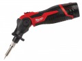 Milwaukee M12 SI-201C Cordless Soldering Iron 12V 1 x 2.0Ah Li-ion was £209.95 £164.95 The Milwaukee M12 Si Cordless Soldering Iron Has A Quick Heat Up Time, Ready To Use In Under 30 Seconds. With 3 Locking Head Positions: 0°, 45° And 90°. For Work In Multiple Orientations. 