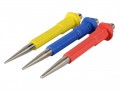 Roughneck Nail Punch Set 3 Pce £7.99 Roughneck 3 Piece Nail Punch Set. Each Punch Is Fitted With A Colour Coded Grip For Easy Identification.  Contains: Yellow: 0.8mm (1/32in), Blue: 1.6mm (1/16in), Red: 2.4mm (3/32in)