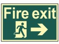 Scan Fire Exit Running Man Arrow Right - Photoluminescent 300 x 200mm £15.62 This Scan High Intensity Safety Sign Is Made From 1.3mm Thick, Rigid Material. It Is Printed Using Uv Resistent Inks, Which Resist Fading. The Background Of This Sign Is Photoluminescent, Which Means 