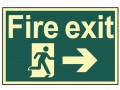Scan Fire Exit Running Man Arrow Right - Photoluminescent 300 x 200mm £15.62 This Scan High Intensity Safety Sign Is Made From 1.3mm Thick, Rigid Material. It Is Printed Using Uv Resistent Inks, Which Resist Fading. The Background Of This Sign Is Photoluminescent, Which Means