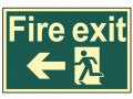 Scan Fire Exit Running Man Arrow Left - Photoluminescent 300 x 200mm £15.62 This Scan High Intensity Safety Sign Is Made From 1.3mm Thick, Rigid Material. It Is Printed Using Uv Resistent Inks, Which Resist Fading. The Background Of This Sign Is Photoluminescent, Which Means