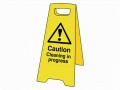 Scan Caution Cleaning In Progress Heavy-Duty A Board £13.86 This Scan Safety Folding a Board Sign Is Made From Heavy-duty Polypropylene For Durability. It Has A Pre-printed Message On Both Sides And Folds Flat For Easy Storage And Transportation. It Is Easy 