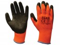 Scan Thermal Latex Coated Gloves - L (Size 9) (Pack 5) £10.99 Scan Thermal Latex Coated Gloves Have A High Visibility Design With Black Latex Wrinkle Finish Coating To Palm And Fingers. They Give Excellent Grip In Both Wet And Dry Conditions. Ideal For The Const
