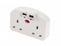 SMJ EU To Twin UK Adaptor With USB Ports £15.99 This Smj Twin Travel Adaptor Converts A European Socket System To A Twin Socket Uk Plug. It Also Features 2 Usb Charge Points For Greater Versatility.ideal For Powering And Charging Portable Devices,