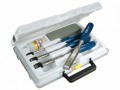 Stanley Tools 5002 Bevel Edge Chisel Set of 4: 6, 12, 18 & 25mm & Oilstone £22.99 Designed For Tradesmen, This Bevel Edged Wood Chisel Has A Ground Finished, Hardened And Tempered Alloy Steel Blade, With A One Piece, Solid Impact Resistant Blue Polypropylene Plastic Handle.
The Bl