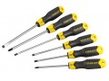 Stanley Tools Cushion Grip Screwdriver Set, 6 Piece £22.99 Cushion Grip Screwdrivers With A Chrome Plated Bar Which Is Corrosion Resistant And Magnetic Tips For Easy Pick Up And Screw Locator. The Soft Grip Handle Provides Excellent Torque And Comfort. It Has