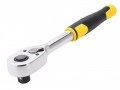 STANLEY® Ratchet Handle 72 Tooth 1/2in Drive £22.99 This Stanley Tools Ratchet Handle Has 72 Teeth And Works In 5° Increments. A Quick-release Button On The Head Enables Quick Socket Change. Its Ergonomic Bi-material Handle Provides Increased Comfo