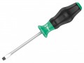 Wera Kraftform® Comfort Flared Slotted Screwdriver 6.5mm £6.49 1334 Screwdriver For Slotted Screws  Application: For Slotted Screwsblade: Round, Mat Nickeltip: Din 5264-a, Iso 2380, Black Pointhandle: Kraftform® Comfort With Anti-roll Protection, Multi-component