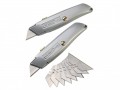Stanley 99E Knife Twin Pack with 10 Blades £8.99
The Stanley 99e Original Retractable Blade Knife Is Made From Grey Painted Die-cast Metal Body, Which Is Ergonomically Shaped For A Comfortable Grip. The Blade Extension Can Be Controlled By The B