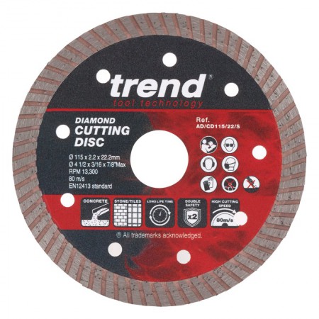 Trend AD/CD115/22/S 115x2.2x22.2mm Diam Cut Disc 1pc