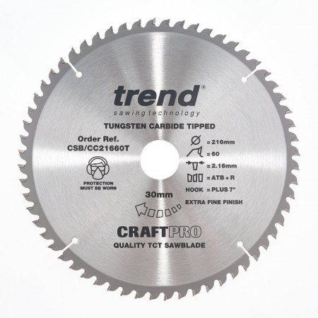 Trend CSB/CC21660T Craft Blade CC 216mm X 60t X 30mm T